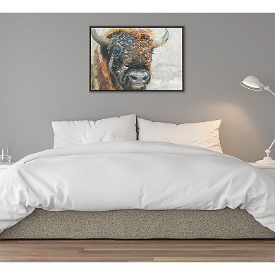 Sylvie Bison Framed Canvas by Jennifer Redstreake Geary of Redstreake Fine Art