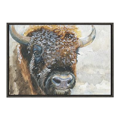 Sylvie Bison Framed Canvas by Jennifer Redstreake Geary of Redstreake Fine Art