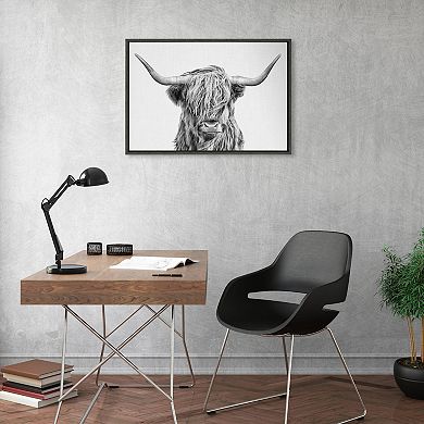 Sylvie Highland Cow 2 Framed Canvas by Simon Te of Tai Prints
