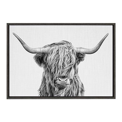 Sylvie Highland Cow 2 Framed Canvas by Simon Te of Tai Prints
