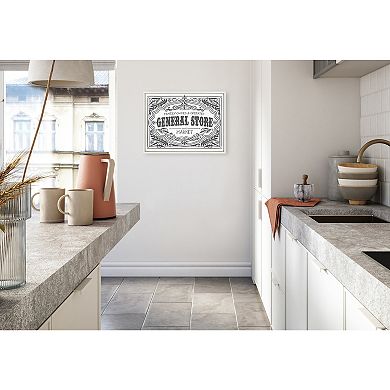 Sylvie General Store Family BW Framed Canvas by Border Bloom