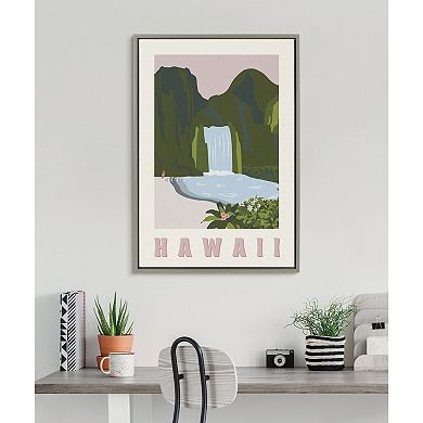 Sylvie Travel Poster Hawaii Framed Canvas by Chay O.