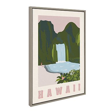 Sylvie Travel Poster Hawaii Framed Canvas by Chay O.