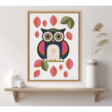 Sylvie Retro Owl Framed Canvas by Carey Copeland