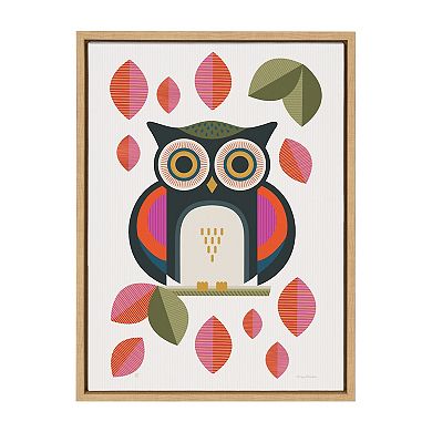 Sylvie Retro Owl Framed Canvas by Carey Copeland