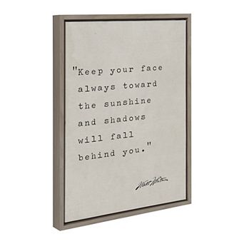 Sylvie Keep Your Face Walt Whitman Framed Canvas by Saint and Sailor Studios