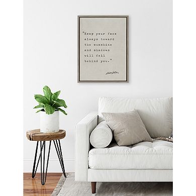 Sylvie Keep Your Face Walt Whitman Framed Canvas by Saint and Sailor Studios