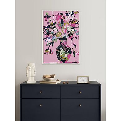 Sylvie Beaded Pinnacle Vase Framed Canvas by Inkheart Designs