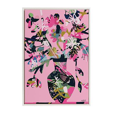 Sylvie Beaded Pinnacle Vase Framed Canvas by Inkheart Designs