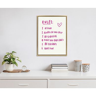 Sylvie House Rules Framed Canvas by Honey Island Studio