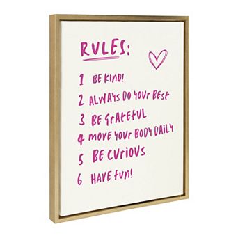 Sylvie House Rules Framed Canvas by Honey Island Studio