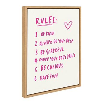 Sylvie House Rules Framed Canvas by Honey Island Studio