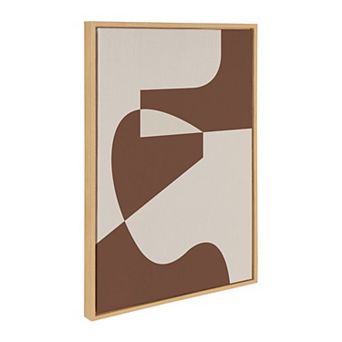 Sylvie Eye Catching Sleek Abstract 4 Brown and Beige Framed Canvas by The Creative Bunch Studio