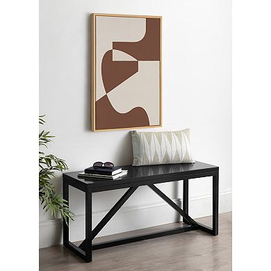 Sylvie Eye Catching Sleek Abstract 4 Brown and Beige Framed Canvas by The Creative Bunch Studio