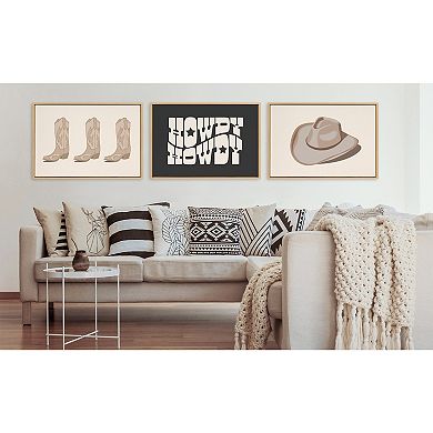 Sylvie Howdy Star Landscape Black Framed Canvas by Honey Island Studio