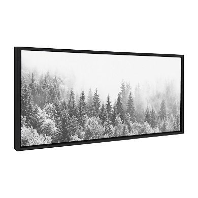 Sylvie Forest On A Foggy Day BW Framed Canvas by The Creative Bunch Studio