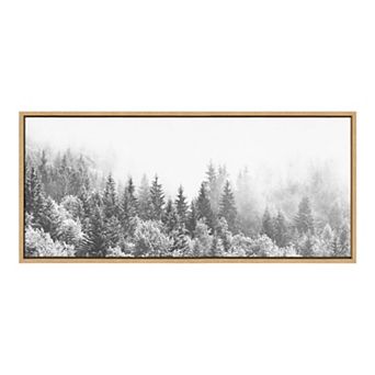 Sylvie Forest On A Foggy Day BW Framed Canvas by The Creative Bunch Studio