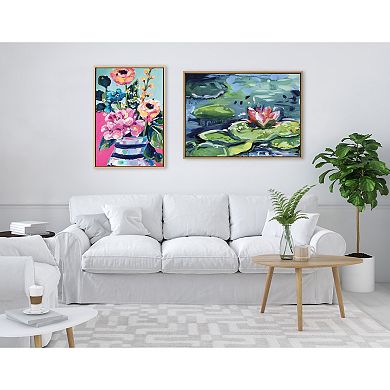 Sylvie Lily Pad By The Shore Framed Canvas by Rachel Christopoulos