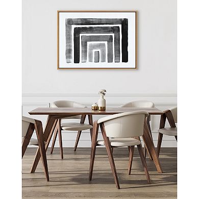 Sylvie MCM Abstract Rainbow Black Framed Canvas by The Creative Bunch Studio