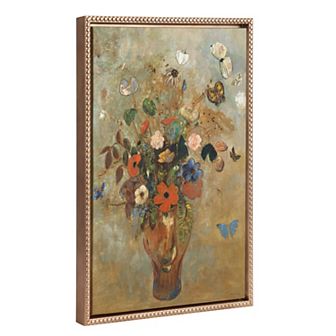 Sylvie Beaded Still Life with Flowers Framed Canvas by The Art Institute of Chicago