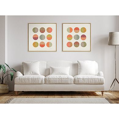 Sylvie Sunset Circles Framed Canvas by Carey Copeland