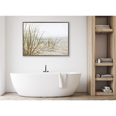 Sylvie Calming Beach Grass Framed Canvas by The Creative Bunch Studio