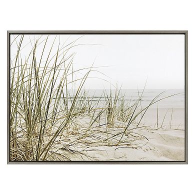 Sylvie Calming Beach Grass Framed Canvas by The Creative Bunch Studio