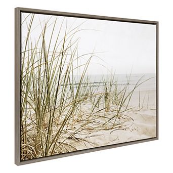 Sylvie Calming Beach Grass Framed Canvas by The Creative Bunch Studio