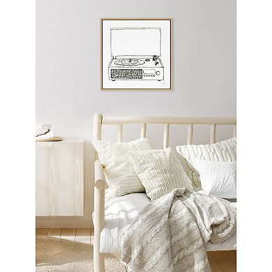 Sylvie Victrola Record Player Framed Canvas by Statement Goods