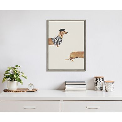 Sylvie Long Dog Framed Canvas by July Art Prints