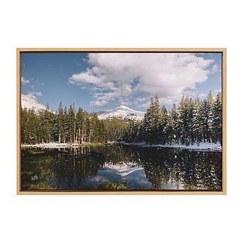 Sylvie Mountain Reflection Framed Canvas by Patricia Hasz of Patricia Rae Photography