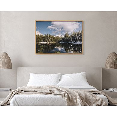 Sylvie Mountain Reflection Framed Canvas by Patricia Hasz of Patricia Rae Photography