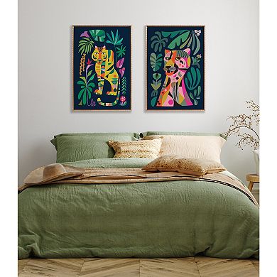 Sylvie Beaded Leopard Framed Canvas by Rachel Lee