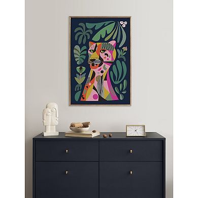 Sylvie Beaded Leopard Framed Canvas by Rachel Lee