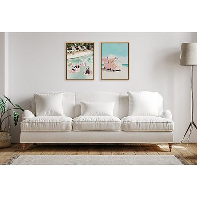 Sylvie Pink Van Framed Canvas by July Art Prints