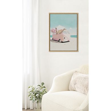 Sylvie Pink Van Framed Canvas by July Art Prints