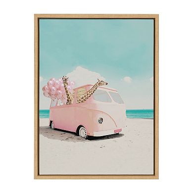 Sylvie Pink Van Framed Canvas by July Art Prints