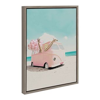Sylvie Pink Van Framed Canvas by July Art Prints