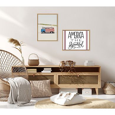 Sylvie Retro Beach Van Framed Canvas by July Art Prints