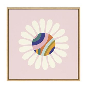 Sylvie Groovy Daisy Framed Canvas by Elizabeth Olwen
