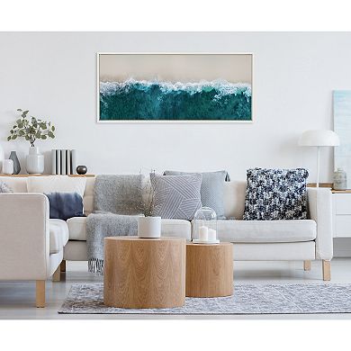Sylvie Waves Crashing on the Beach Framed Canvas by The Creative Bunch Studio