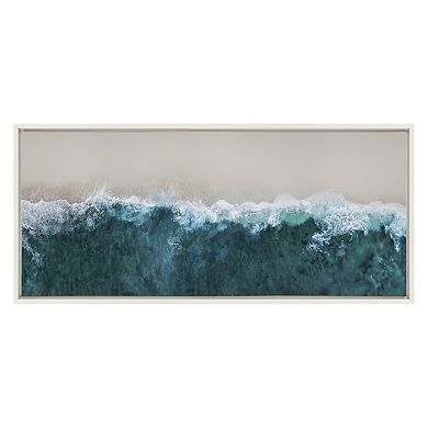 Sylvie Waves Crashing on the Beach Framed Canvas by The Creative Bunch Studio