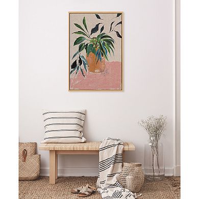 Sylvie Wild Foliage lI Neutral Linen Framed Canvas by Nikita Jariwala