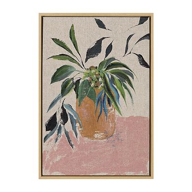 Sylvie Wild Foliage lI Neutral Linen Framed Canvas by Nikita Jariwala