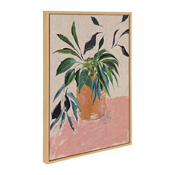Sylvie Wild Foliage lI Neutral Linen Framed Canvas by Nikita Jariwala