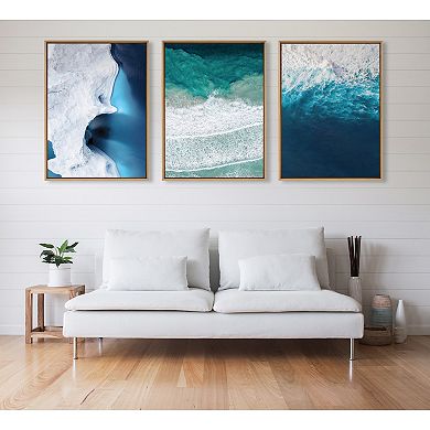 Sylvie Seascape of Splashing Waves Framed Canvas by The Creative Bunch Studio