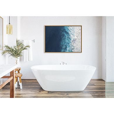 Sylvie Seascape of Splashing Waves Framed Canvas by The Creative Bunch Studio