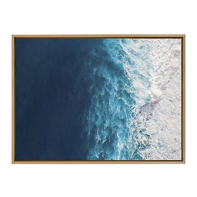Sylvie Seascape of Splashing Waves Framed Canvas by The Creative Bunch Studio