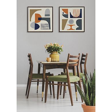 Sylvie Abstract Mid Century I Framed Canvas by Rachel Lee of My Dream Wall