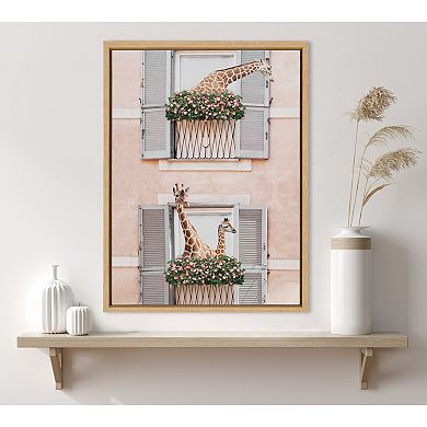 Sylvie Giraffe Neighbors Framed Canvas by July Art Prints